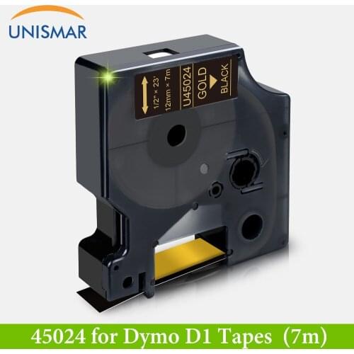 Unismar Compatible Dymo D1 Label Tape Gold on Black 40924 9mm*7m Printer Ribbon for Dymo Label Maker LabelManager 260D 210D 400
