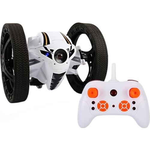 Mini RC Bounce Car Flexible Wheels High Speed Jumping Off-road car Machine With LED Night Electric educational Gifts Kids Toy