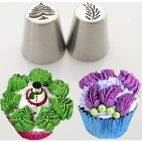 Cake Christmas Nozzles Set Santa Claus Christmas Tree Snow Mold Icing Piping Tips Russian Nozzle Pastry Cake Baking Tools