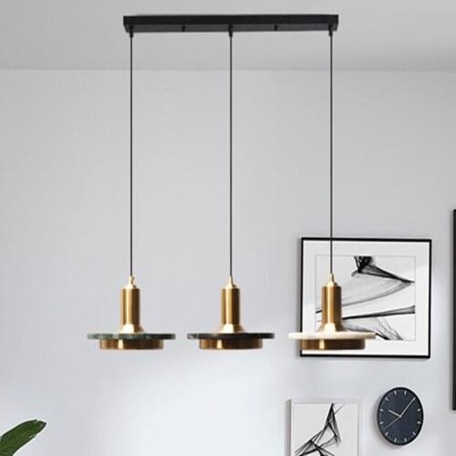 Nordic postmodern minimalist light luxury bedroom bedside small chandelier marble bar restaurant UFO chandelier