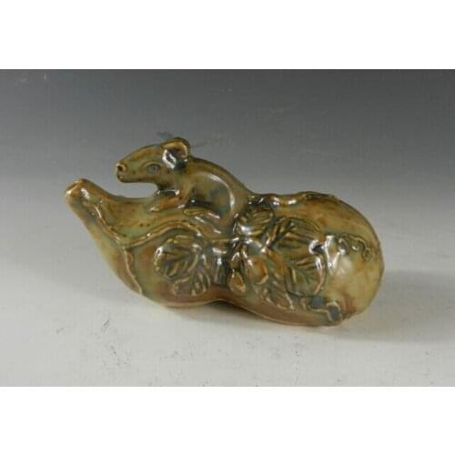 New Antique Porcelain Monochromatic Glazed Gourd Water Drop Mouse Decoration Retro-Republic Style