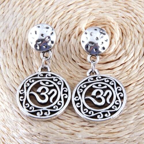 New Fashion Hollow OM yoga Earring For Women Christmas holiday gift Jewelry