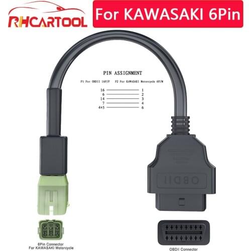 OBD2 Cable Harness Diagnostic Tool For KAWASAKI 6Pin For Kawasaki Z900/Z900RS/ZX10R/ZX14R/H2 For HONDA 4Pin For KTM 6pin