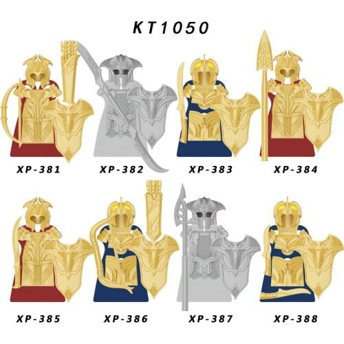 Single Medieval Knight Gondor Fountain Guard Sword Lancers Head accessories Building Blocks toys Series-104 KT1050