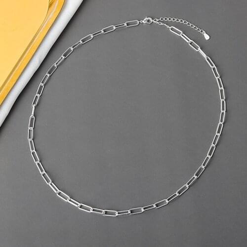 VENTFILLE 925 Sterling Silver Hiphop Necklace New Fashion Simple Geometric Handmade Clavicle Chain Party Jewelry Gifts for Women