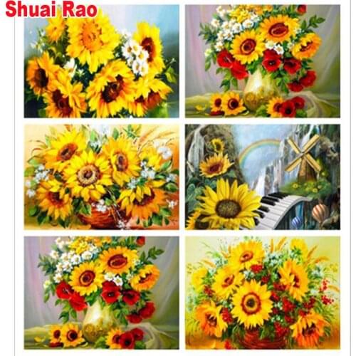 Full round 5d diamond painting kit flowers Sunflower Diamond Embroidery Mosaic Cross Stitch diy Handmade Gift home decoration