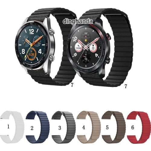 20mm 22mm Leather Loop Magnetic Band Strap For Huawei Watch GT2 42mm 46mm Wristband for Watch GT 42mm/46mm GT2e GT2 pro strap