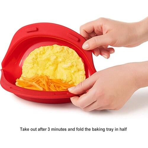 Microwave Silicone Omelette Maker Egg Roll Baking Tray Pan Kitchen Supplies GQ