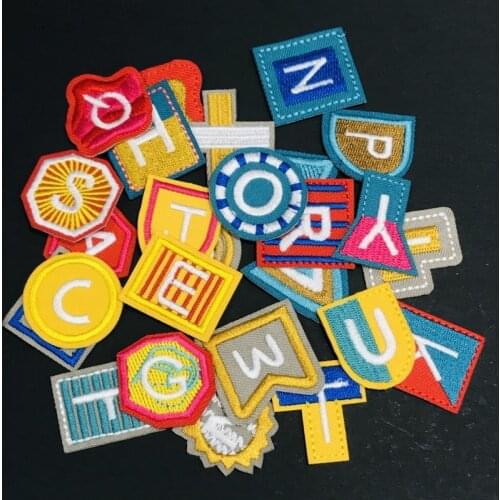 1Pcs Cute Mix Color English Alphabet Letter A-Z Applique Iron On letters Patch For Clothing Badge Paste For Clothes Bag Shoes