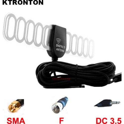 SMA F DC 3.5 Connector 5M Car DVB-T ISDB-T Digital TV Active Antenna Auto Aerial with Built-in Amplifier Booster for Car TV Box