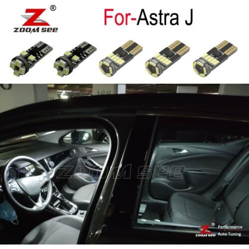 9pcs LED bulb Interior reading Light Kit for Opel Accessories for Vauxhall Astra J OPC GTC Sports Tourer Hatchback (2009-2015)