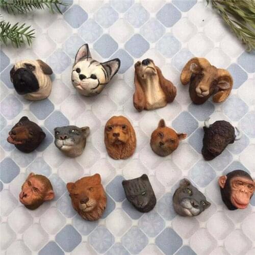 QIQIPP dog Three-dimensional animal head resin magnet decorative magnet