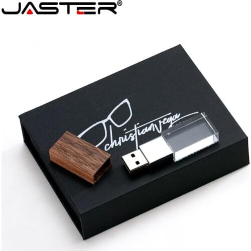 JASTER USB flash drive Walnut Crystal black carton USB 2.0 Maple paper box 4GB 8GB 32GB 64GB 128GB memory flash stick pen drive