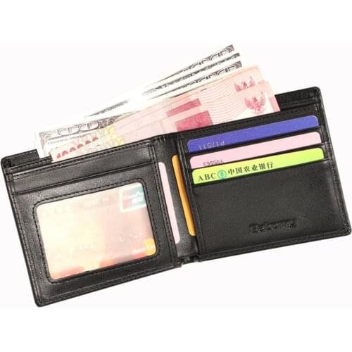 Mens Vintage Wallet High Quality Genuine Leather Wallets Male Short Wallet Casual Money Clip Coin Purse Photo Card Holders