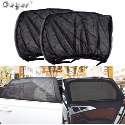 2pcs Curtains for Car Side Sun shade Mosquito net window Auto Styling Accessories Protection Films roller blind Mesh material
