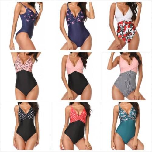 Bikini Swimsuit Womens Summer 2021 New Floral Tight-Fitting Printed Jumpsuit Push-Up Beach Swimwear