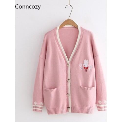 Womens Sweater Knitting Casual Loose Long-sleeved Pink Black Khaki Thin Cardigan V-neck Autumn Sweater Tutu Winter Sweater Women