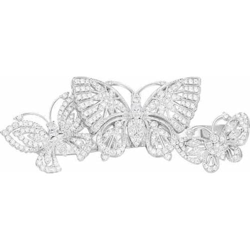 SLJELY 925 Sterling Silver Three Butterflies Triple Finger Ring Micro Cubic Zirconia Stones Butterfly Rings Women Luxury Jewelry