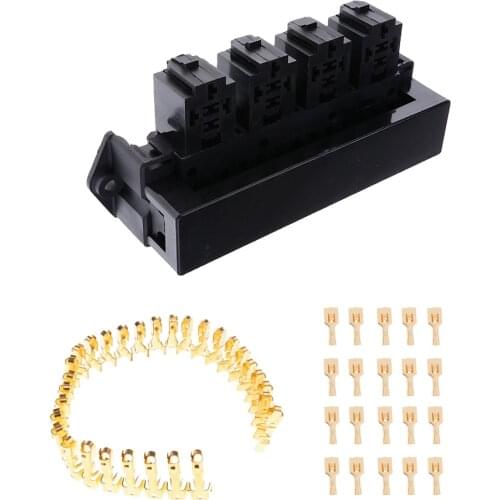 12V 80A Auto Replacement 5 Pin 15 Way 4 Relay Socket Box Holder Houisng with Terminals
