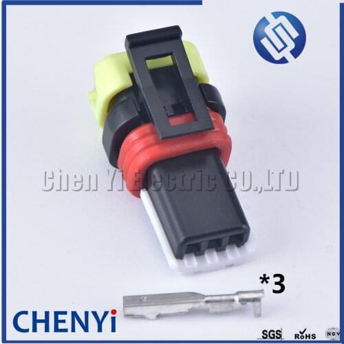 2 Set 3 Pin female Auto Connector Headlight Cable Socket Light Height Adjustment Motor Plug For Kia Hyundai 1-936527-2