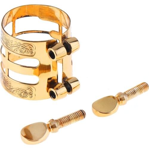 2pcs/lot for a Pack Carved Metal Ligature Alto Sax Clarinet Mouthpiece Ligature for Alto Saxophone