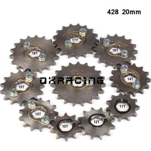 428 10T~19T 20mm Front Engine Sprocket for Stomp YCF Upower Dirt Pit Bike ATV Quad Go Kart Moped Buggy Scooter Motorcycle