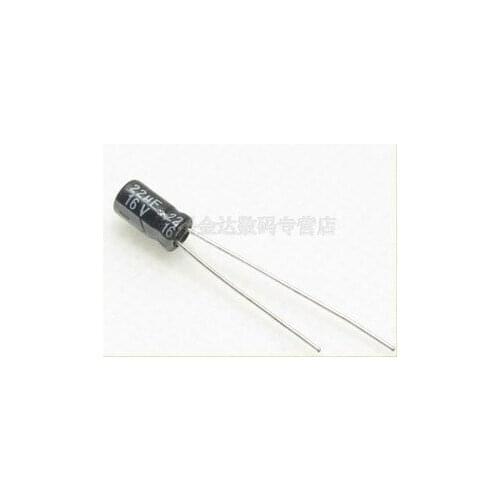 50pcs DIP Radial Electrolytic Capacitor 22uF 16V 4mm X 7mm