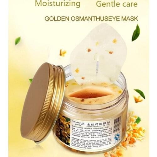 80 Pcs/ Bottle Gold Osmanthus Eye Mask Eye care Collagen gel Whey Protein Sleep Patch Remove dark Circles Eye Bag