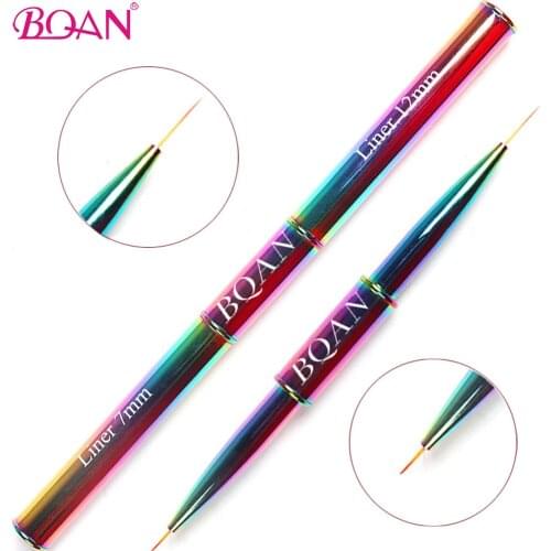 BQAN Colorful Double Head Nail Brush French Stripe Nail Art Liner Brush Drawing Brush Painting Pen Gel Polish Nail Art Tools