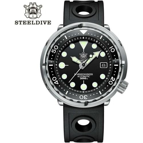 Steeldive Men Fashion Tuna Watch Automatic Diving Sport Watch Stainless Steel Watch 300m Water Resistant Ceramic bezel