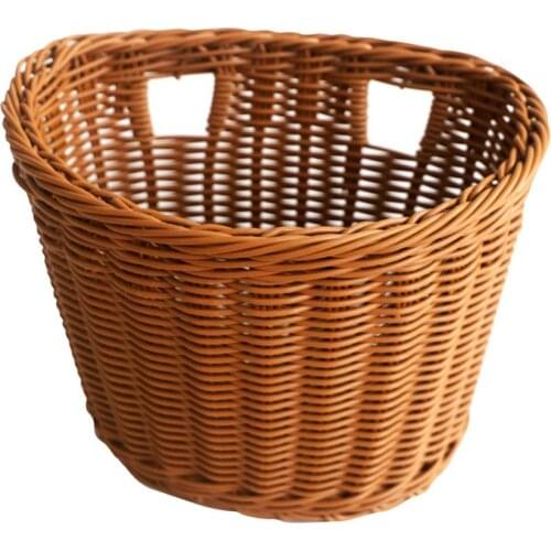 Kids Front Handlebar Rattan Handwoven Bike Basket Kids Woven Bike Basket For Boys Girls Scooters Bicycles Wicker Basket Gift