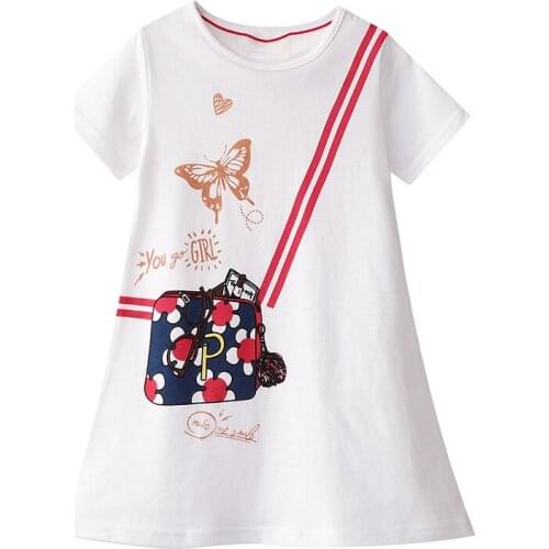 Jumping Meters Breathable Girls with Butterfly Bbackpack Pattern Cotton Kids Summer Sling Sleeveless Dress for Casual Skirt
