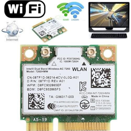 Dual Band Bluetooth 4.0 Wireless Mini PCI-E Card For Intel 7260 AC DELL 7260HMW