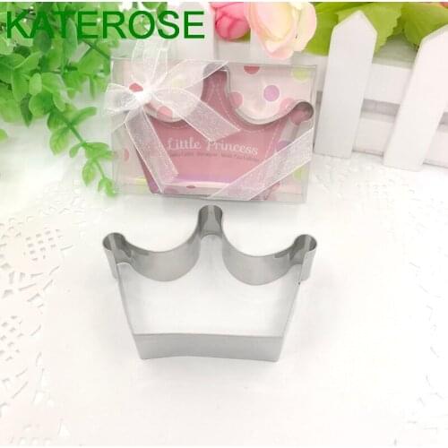 1PCS Little Princess Stainless-Steel Crown Cookie Cutter in Gift Box Baby Shower Favors Birthday Keepsake For Guest