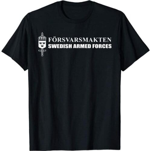Forsvarsmakten Swedish Armed Forces T-Shirt Double Side Brand Clothing 2019 Man Top Fitness Brand Clothing Funny T Shirt
