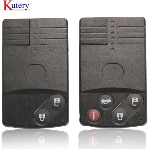 Kutery Replacement Remote Smart Key Card Shell Case 2 / 4 Buttons for Mazda 5 6 CX-7 CX-9 RX8 Miata MX5 Uncut Blade FOB