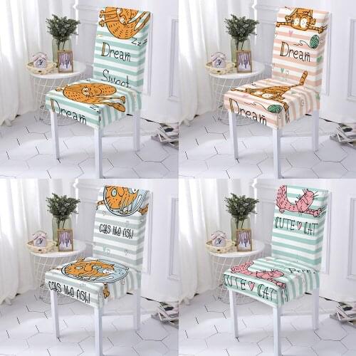 Cute Cartoon Stretch Stretch Office Computer Chair Cover Dustproof Game Chair Cover Monkey Cat Rotatable Armchair Cover 1 Piece