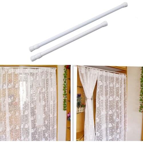 Multifunctional Adjustable Bathroom Shower Curtain Rods Metal Voile Extendable Tension Telescopic Pole Rod Bedroom Kitchen