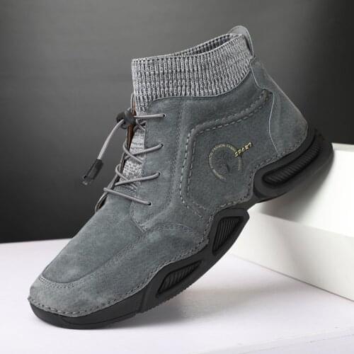 Mens Boots Winter Warm Shoes With Fur Fashion Winter Sneakers Suede Leather Boots For Men