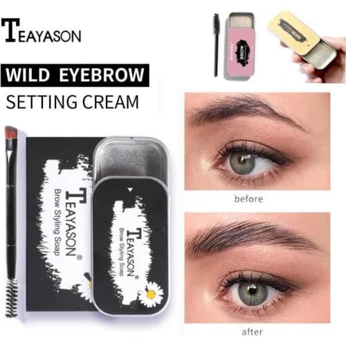 Eyebrow Soap Wax Fluffy Eyebrows Gel Long Lasting Eyebrow Styling Makeup Brow Sculpt Lift With Brush Cosmetics Kit TSLM1