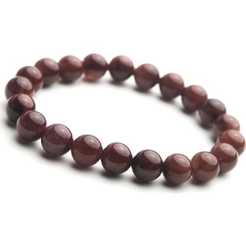 Natural Red Rutilated Quartz Bracelet 9mm Crystal Stretch Round Bead Natural Stone Bracelet Drop Shipping