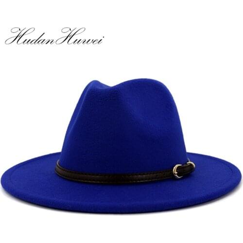 New Fashion Women Men Fedoras Jazz Hat Summer Spring Soild Varieous Color with Adjust Belt Cap Red Hat X XL