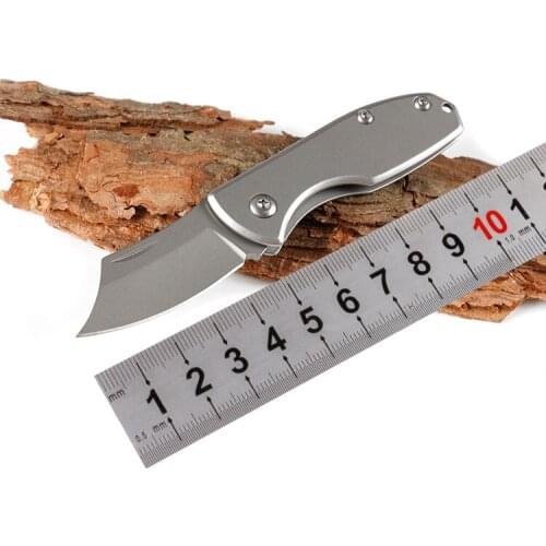 NEW Fashion R4 Outdoor camping folding knife 440C Blade all steel small knife field self-defense necklace gift knife EDC tools