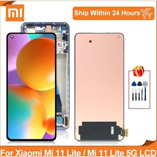 Original 6.55'' For Xiaomi Mi 11 Lite M2101K9AG LCD Touch Screen Digitizer Assembly For Xiaomi Mi 11 Lite 5G Display
