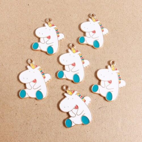 10pcs 24*30mm Enamel Hippo Pendants Charms for DIY Jewelry Making Animal Charms for Necklaces Earrings Making Accessories Craft