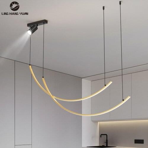 Simple Home Modern Led Pendant Light 120cm 100cm Aluminum Pendant Lamp for Dining room Kitchen Living room Bedroom Hanging Lamp