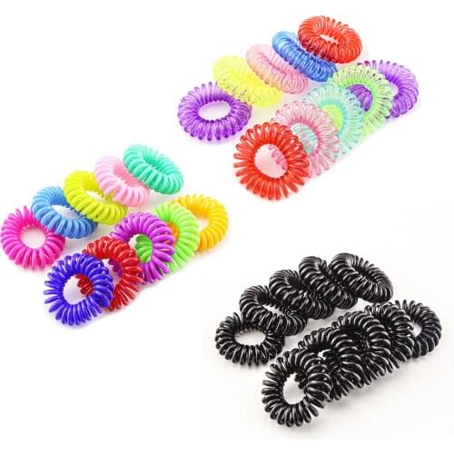 10 Pcs Black Rubber Hair Bands for Women Hair Accessories Girl Spiral Hair Ties Gum Elastic Hair Rings Band 2021