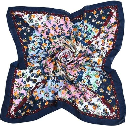 Luxury Design Retro Russian Ethnic Floral Pattern Women Cotton Square Scarf Handkerchief Scarf 85CM Hijab Shawl Head Wrap Shawl