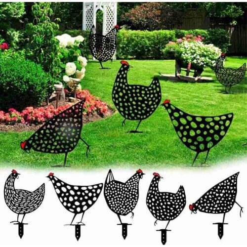 Yard Lawn Stakes Chicken Hen Statue Acrylic Rooster Animal Backyard Art Outdoor Garden Decor Gift Ornaments Creative Easter Art