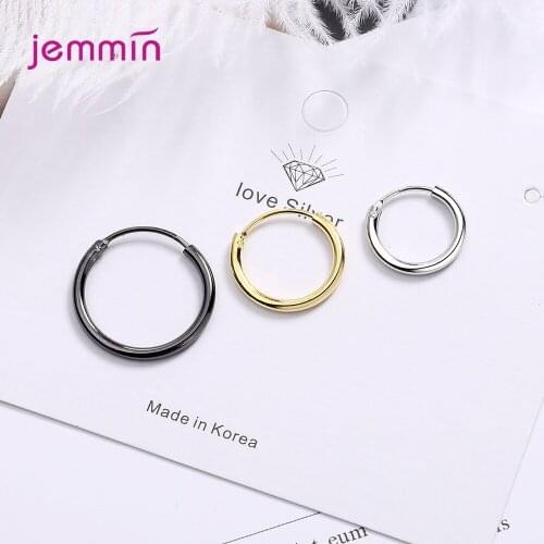 925 Sterling Silver Hoop Earrings For Women Girls Wedding Engagement Trendy 2020 Fashion Jewelry Wholesale